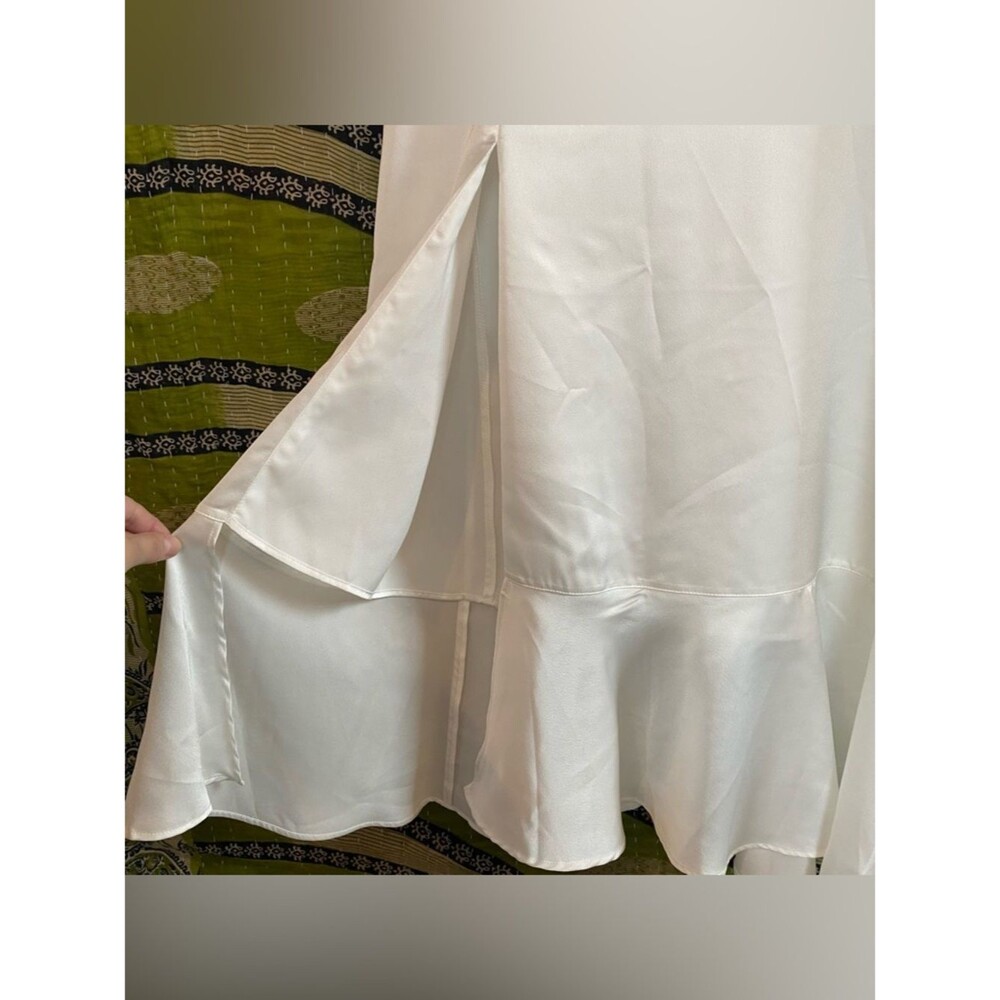 Show Me Your Mumu Ivory Luxe Satin Garden Midi Dress Size Medium Soft Girl - Picture 9 of 14
